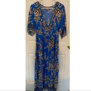 Flying Tomato Blue Maxi Flower Dress